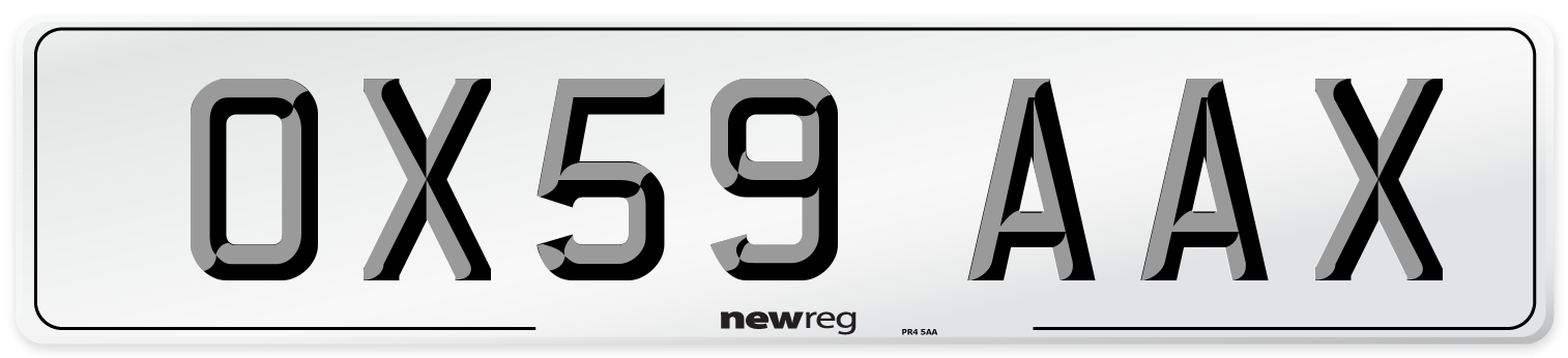OX59 AAX Number Plate from New Reg